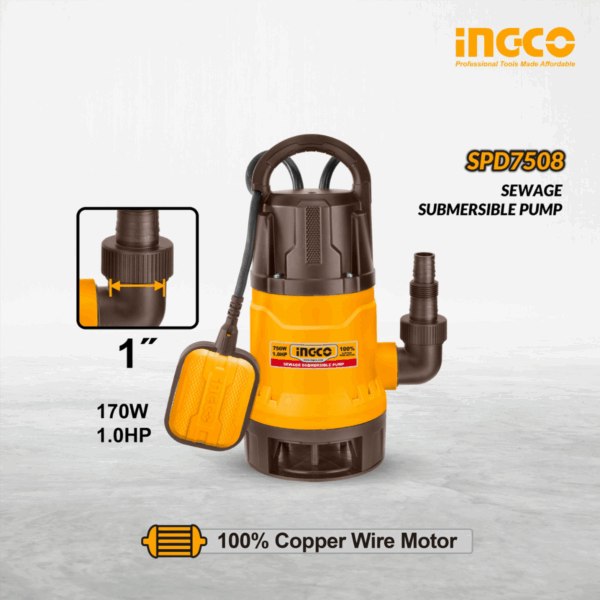 Pompe submersible pour eaux usées 750W SPD7508