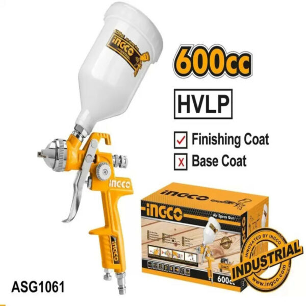 Pistolet Peinture A Air 600Cc Pistolet Pulverisation Ingco Asg1061