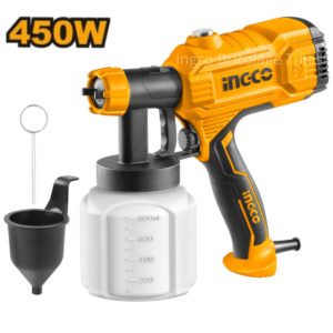 Pistolet à Peinture Electrique 450W 800Ml Ingco Spg3508 avec tasse de mesure et aiguille de nettoyage