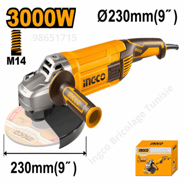 Meuleuse d'angle INGCO 230 mm 3000 W
