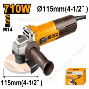 Meuleuse d'angle INGCO 710W AG7118 115 mm avec poignée auxiliaire