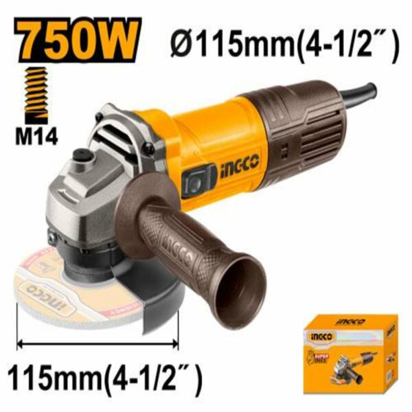 Meuleuse d'angle INGCO - 750W, 115mm