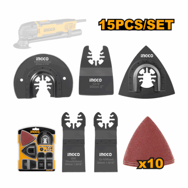 Ensemble de 15 lames multi-outils INGCO