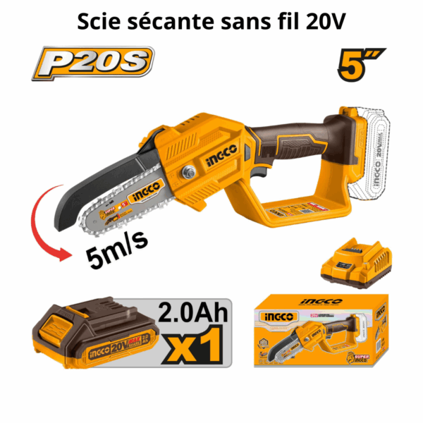 Scie à Chaîne sans Fil Lithium-ion 20V INGCO CGSLI20581