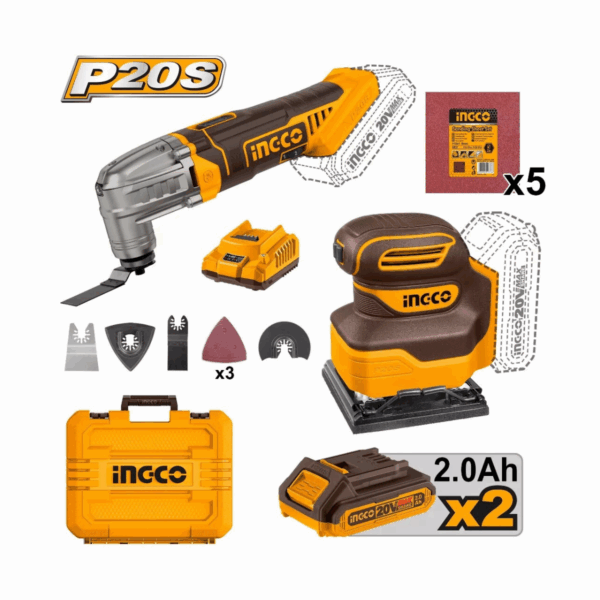 PACK INGCO PONCEUSE +MULTI FONCTION 20V