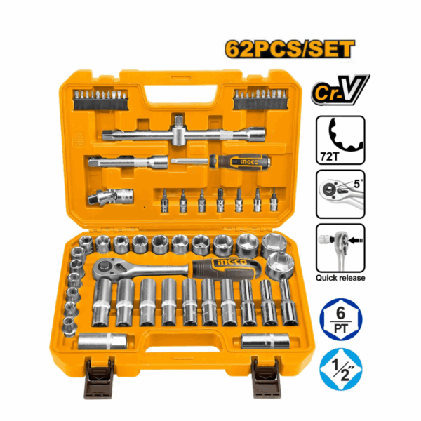 Caisse à outils 62pcs INGCO HKTS12602