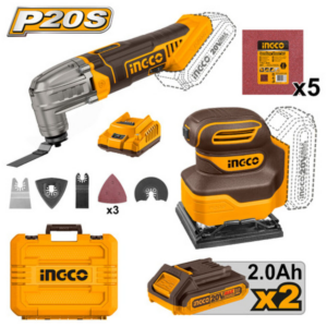 Ensemble ponceuse orbitale 20 V P20S + outil multifonction 20 V 