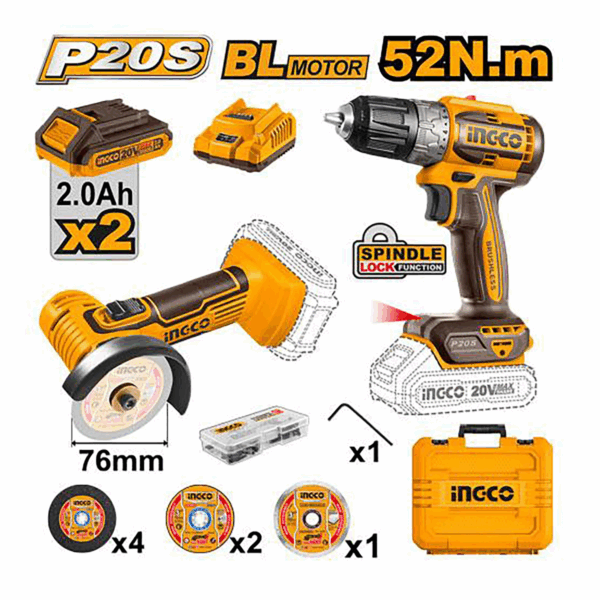 Kit combiné de 2 moteurs sans balais au lithium-ion sans fil