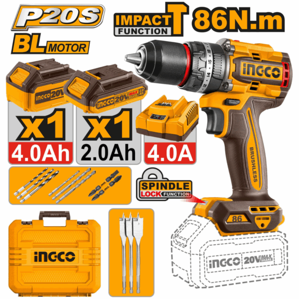 Perceuse à percussion sans fil et sans balais 86 Nm CIDLI20868