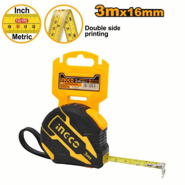 Ruban à mesurer en acier 3 m x 16 mm HSMT08316-1