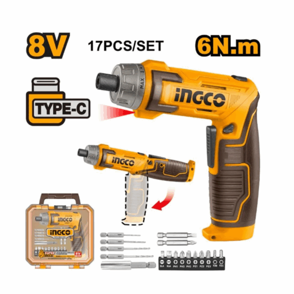 Tournevis sans fil INGCO 8 V, 6 Nm
