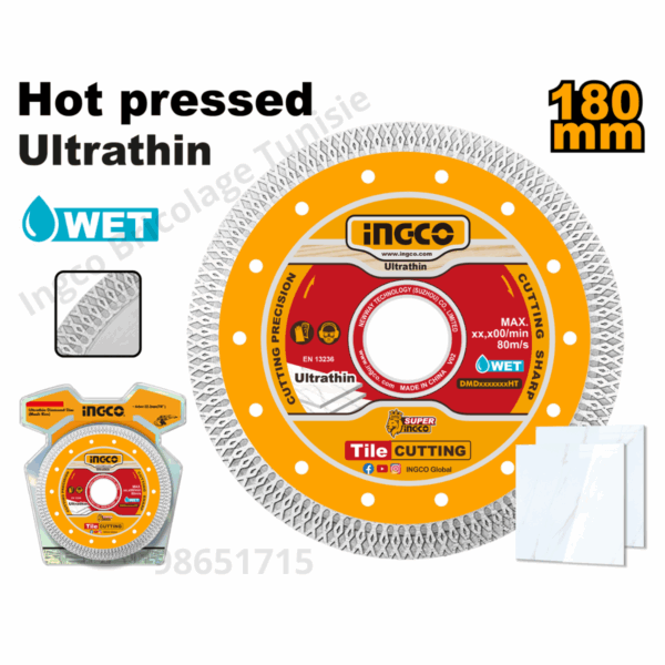Disque diamant ultra-mince Ingco DMD081801HT