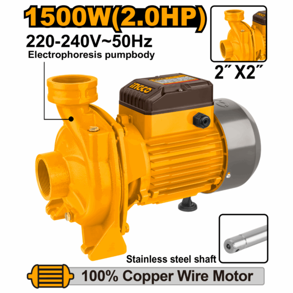 Pompe à eau Ingco 2hp 1500w 2"x2" Ingco MHF15008