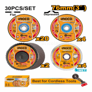 Ensemble de disques de coupe et de meulage 76mm MCD07630