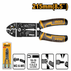 Pince à dénuder 215 mm multifonction avec coupe-fil et coupe-vis en cuivre HWSP851