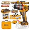 Perceuse à percussion sans fil 55 Nm 20V avec moteur sans balais, mandrin métallique 13 mm et coffret complet avec accessoires