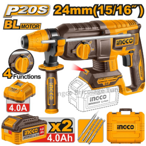 Marteau perforateur sans fil INGCO CRHLI202482 20V 24 mm avec batteries et accessoires