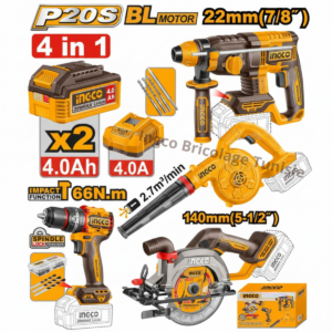 KIT COMBO SANS FIL 4 PIÈCES INGCO COSLI250695
