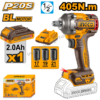 Clé à chocs sans fil INGCO 20V 405Nm avec moteur sans balais et carré 1/2"