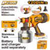 Pistolet à peinture sans fil INGCO 20V pour pulvérisation uniforme sur murs, bois et métal, idéal pour travaux de finition et retouches.