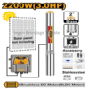 Pompe immergée solaire INGCO 4 pouces 2200W pour irrigation et alimentation en eau autonome.