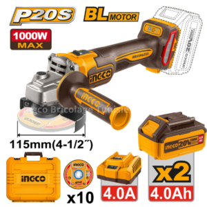 Meuleuse d'angle sans fil 115 mm 1000 W INGCO CAGLI271532