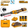 Clé à cliquet allongée sans fil INGCO CDRLI2065292 20V avec col de 170 mm, couple de 65 Nm, éclairage LED et deux batteries incluses.