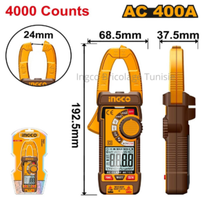 Pince ampèremétrique numérique AC 400A DCM62001