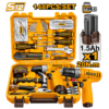 Caisse à outils INGCO HKTHP41482 de 148 pièces avec accessoires de perçage et de vissage dans un coffret robuste.