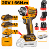 Perceuse-visseuse sans fil multi-embouts INGCO CDLI206686 Brushless 20V avec 4 têtes interchangeables, 2 batteries et 47 accessoires.