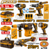 Kit combiné industriel sans fil 20V INGCO COSLI251193 5 outils Brushless