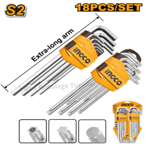 Jeu de 18 clés hexagonales et Torx HHKSET0181