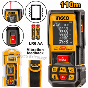 Mètre laser INGCO HLDD10089 avec portée de mesure de 110 mètres