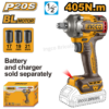 Clé à chocs sans fil Ingco 405 Nm CIWLI20451 Brushless 20 V avec entraînement carré 1/2" et trois douilles.