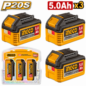 série de 3 batteries INGCO 20V 5,0Ah COSLI251198