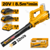 Souffleur sans fil INGCO 20 V CABLI203232 avec 2 batteries