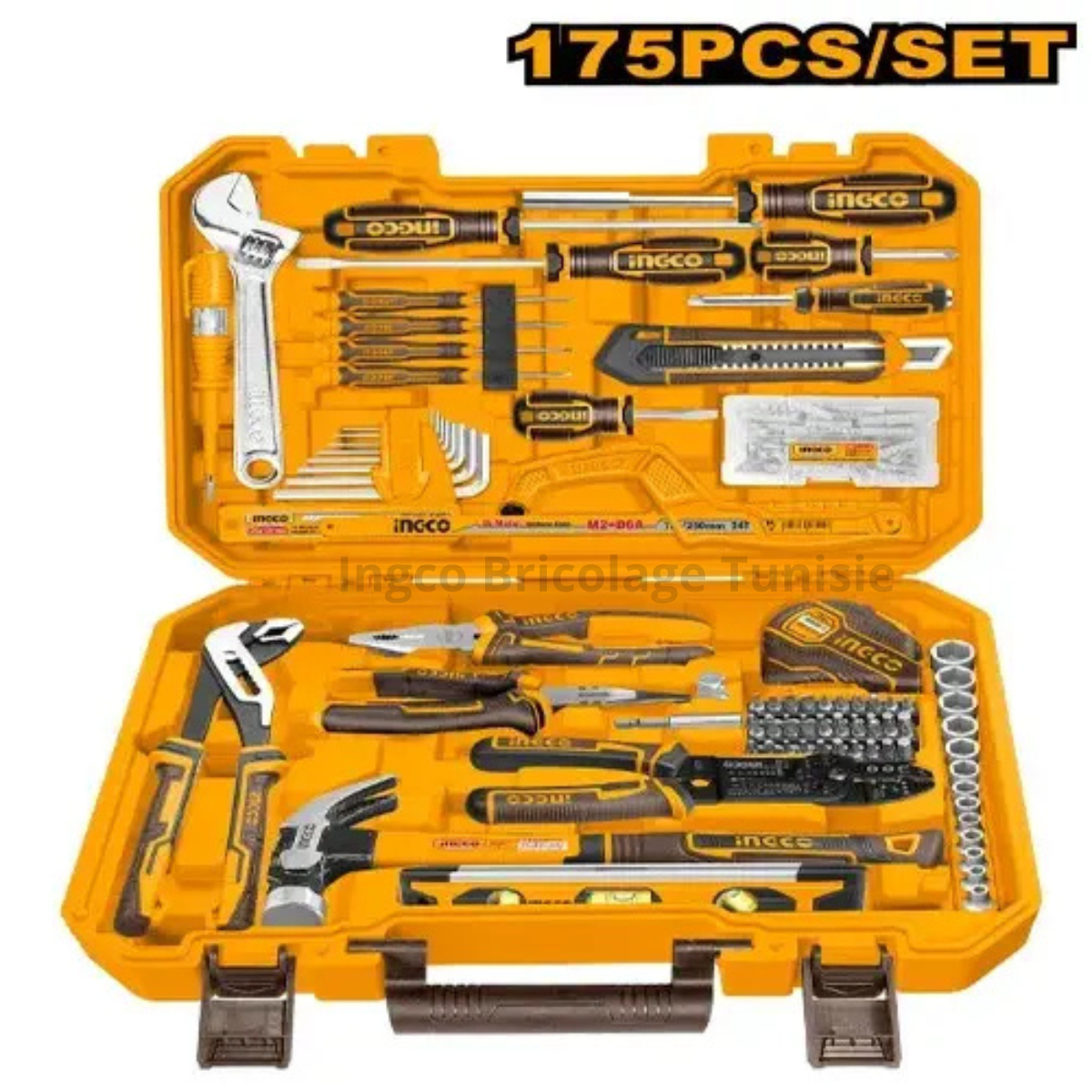 Caisse d’outils à main INGCO HKTHP51758 175 pièces avec douilles et embouts