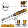 Clé dynamométrique INGCO HPTW3860N8 3/8 pouces 10-60 Nm