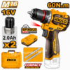 Visseuse sans fil INGCO CDLI16606 16V Brushless 60 Nm avec 2 batteries