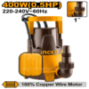 Pompe à eau submersible INGCO SPC4008 400 W avec débit de 117 L/min, hauteur de refoulement de 8 m et câble de 9 m.