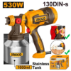 Pistolet à peinture électrique INGCO SPG45061 530W avec réservoir inox 1000 ml