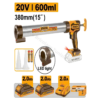 Pistolet à mastic sans fil 20V INGCO CCGLI20031 avec 2 batteries 2 Ah et chargeur