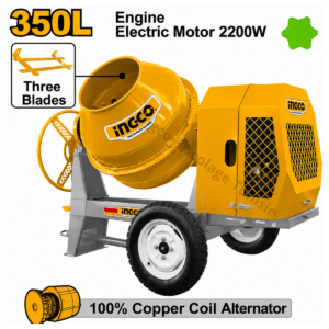 Bétonnière électrique INGCO CM906-1 2200W 350L pour travaux de construction