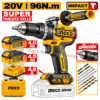 Perceuse à percussion sans fil sans balais 96N.m CIDLI209689 avec 2 batteries 4 Ah et accessoires