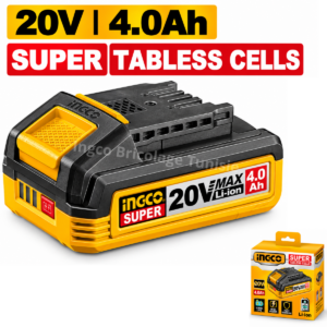Batterie lithium-ion INGCO FBLI2123 20 V 4,0 Ah avec indicateur de charge LED